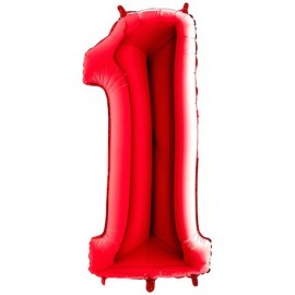Balon  foliowy czerwony  cyfry  100 cm